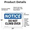 Signmission Do Not Climb Over, 24 in W x Rectangle, Vinyl Decal OS-2PACK-NS-D-1824-L-11111 - alternate 5